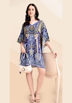 Multicolor Printed Silk Kaftan