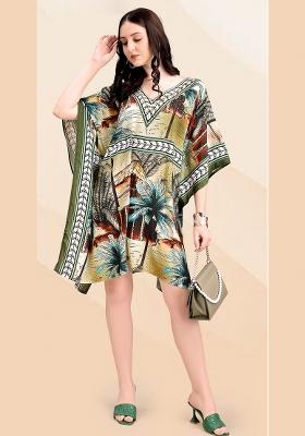 Multicolor Printed Silk Kaftan