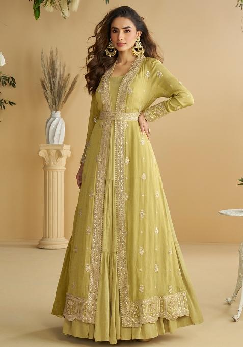 Perrot Embroidery Silk Gown