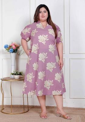 Lavender Floral Cotton Dress