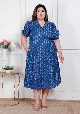 Blue Floral Cotton Dress