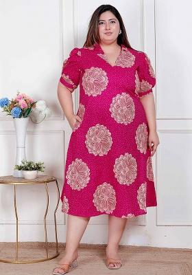 Pink Floral Cotton Dress