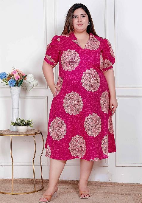 Pink Floral Cotton Dress