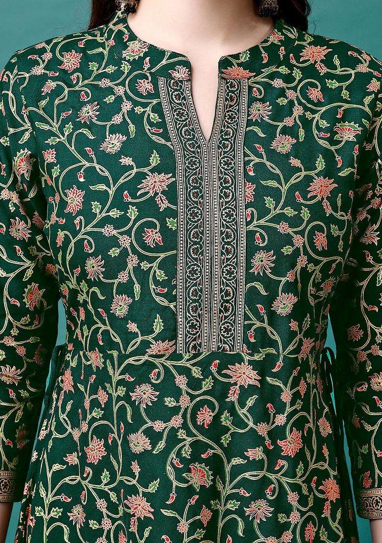 Multicolor Printed Rayon Kurta - Indya