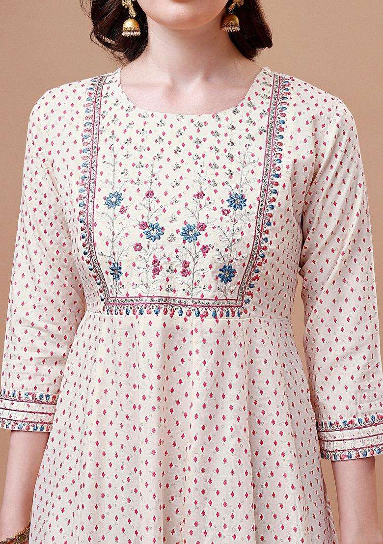 Multicolor Printed Rayon Kurta - Indya