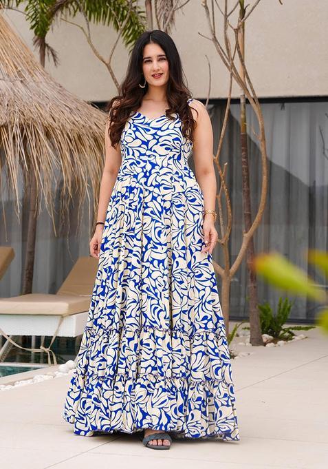 Off White Digital Print Rayon Kurta