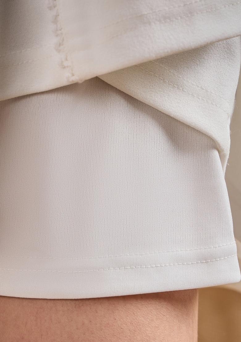 White Solid Cotton Dress - Indya