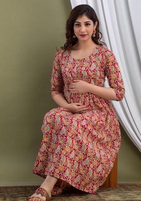 Red Printed Cotton Dress