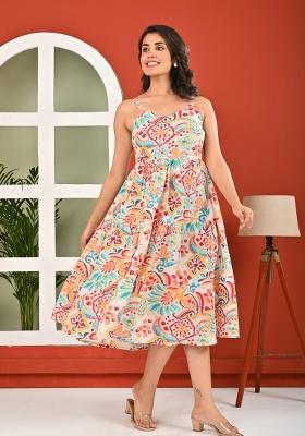 Multi Printed Cotton Dress