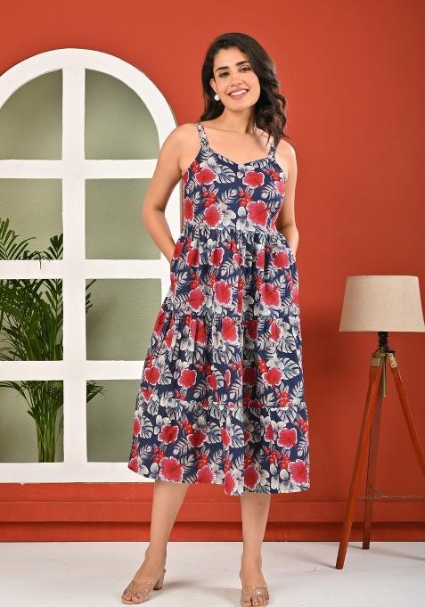 Multi Printed Cotton Dress