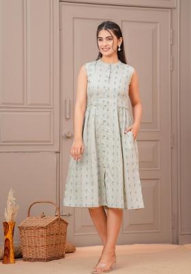 Green Printed Cotton Dress