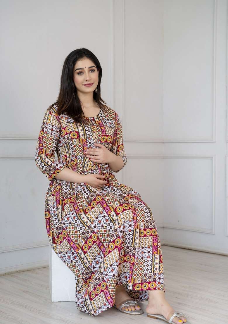 Multi Printed Cotton Pakistani Suit Set - Indya
