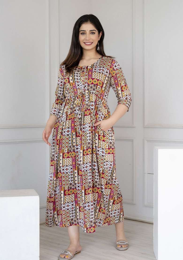 Multi Printed Cotton Pakistani Suit Set - Indya