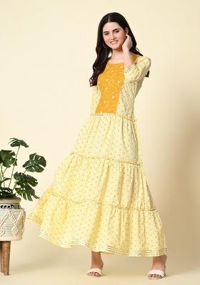 Yellow Printed Cotton Dress