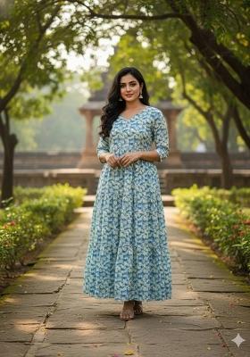 Multicolor Printed Chiffon Dress