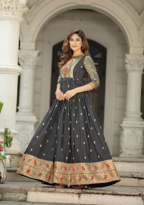 Black Printed Silk Dress