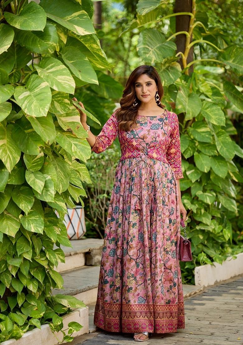 Multicolor Printed Silk Dress - Indya