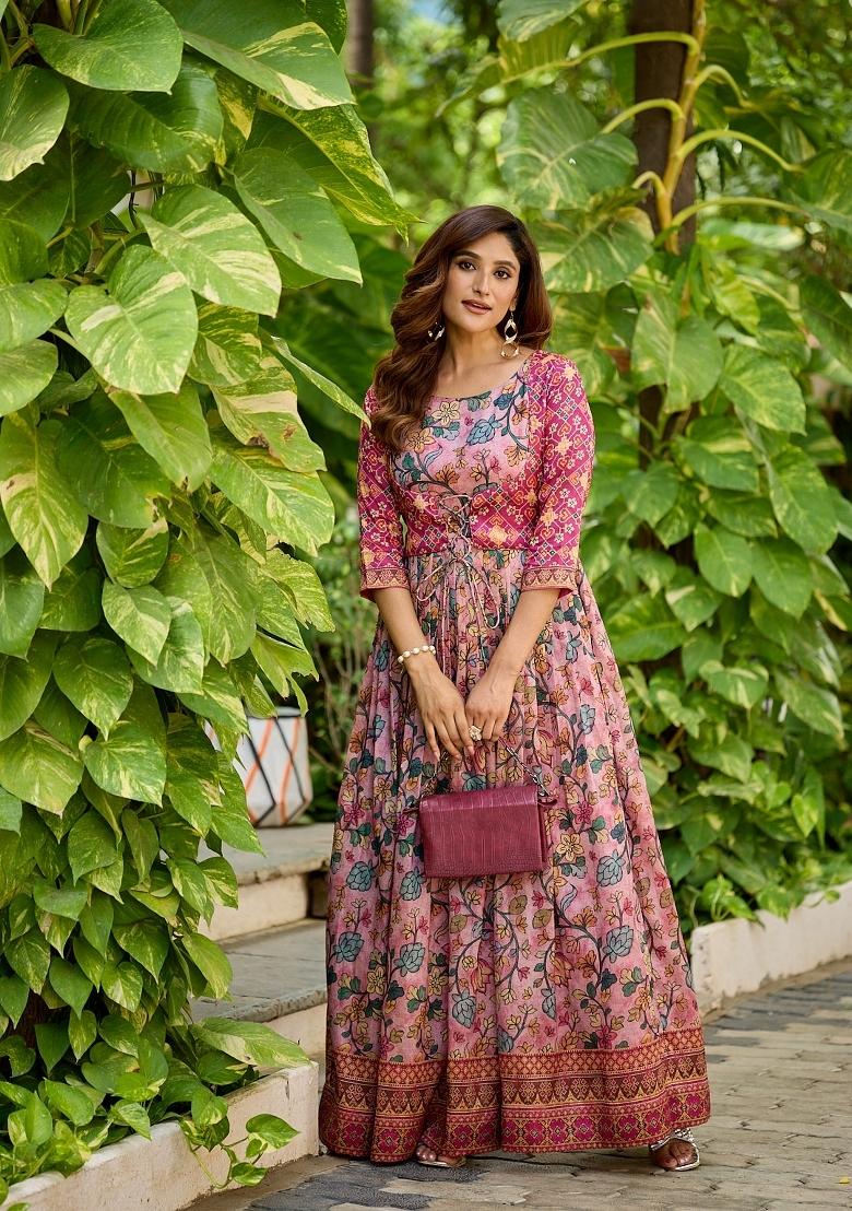 Multicolor Printed Silk Dress - Indya