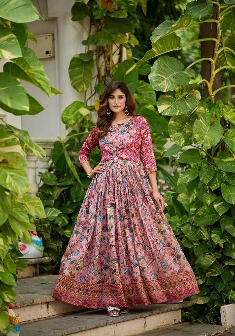 Multicolor Printed Silk Dress