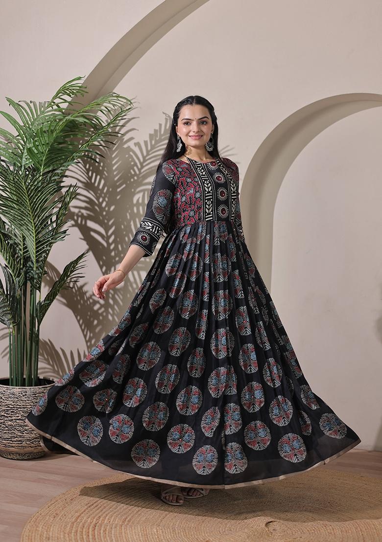 Multicolor Printed Silk Dress - Indya