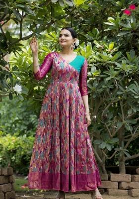 Multicolor Printed Silk Dress