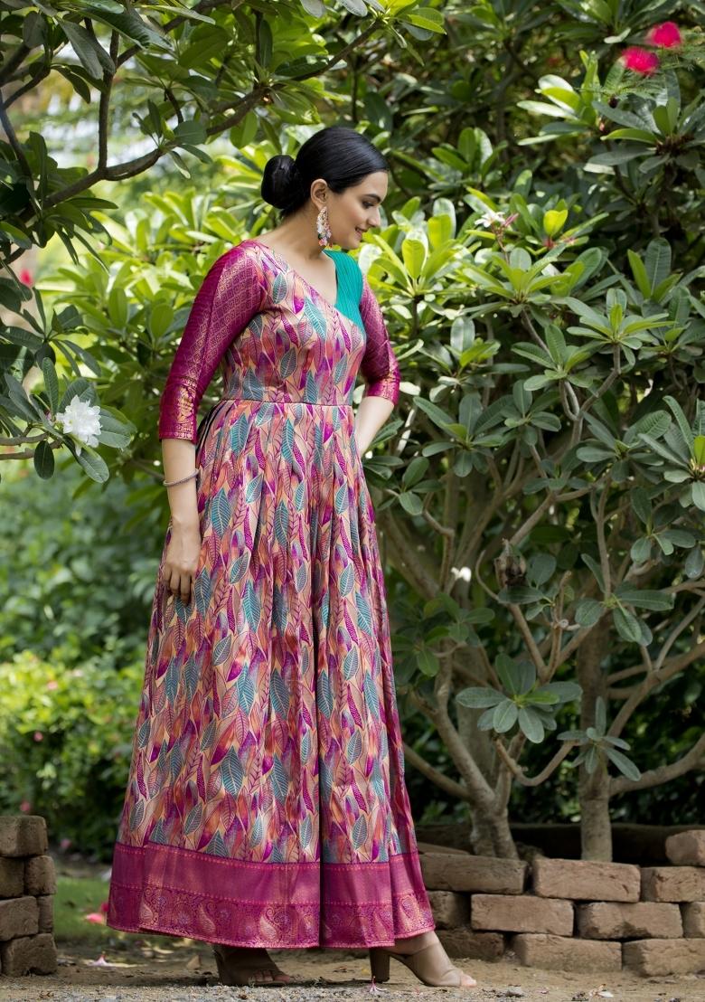 Multicolor Printed Silk Dress - Indya