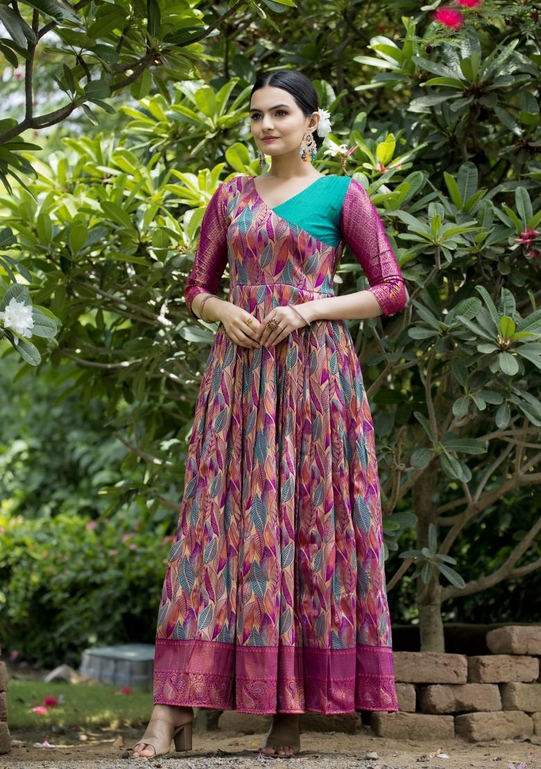 Multicolor Printed Silk Dress - Indya
