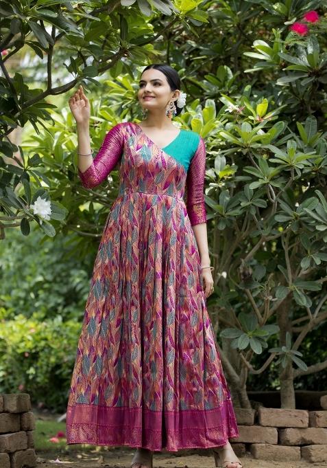 Multicolor Printed Silk Dress