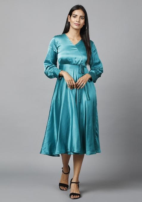 Green Satin Dress