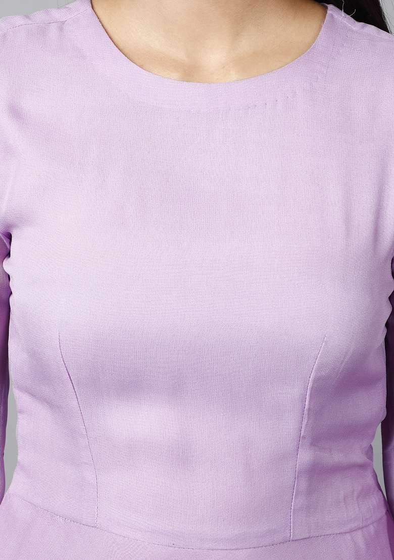 Mauve Georgette Dress - Indya
