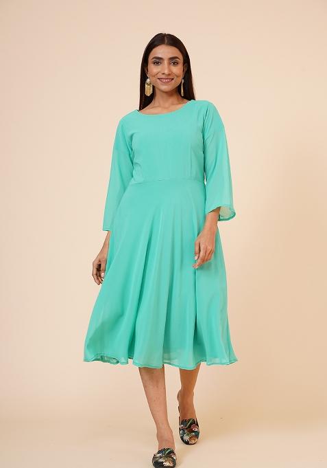 Spring Green Georgette Dress