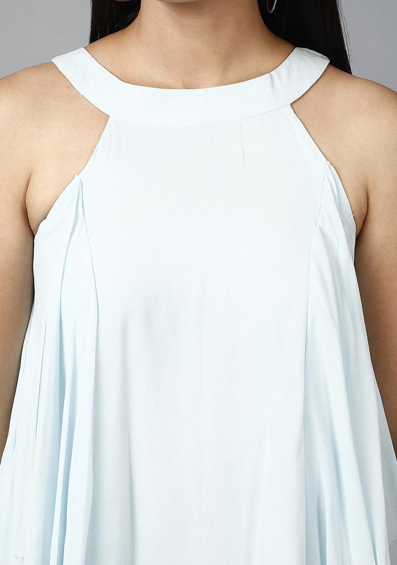 Light Blue Georgette Dress - Indya