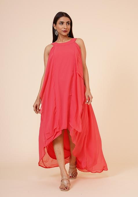 Peach Georgette Dress