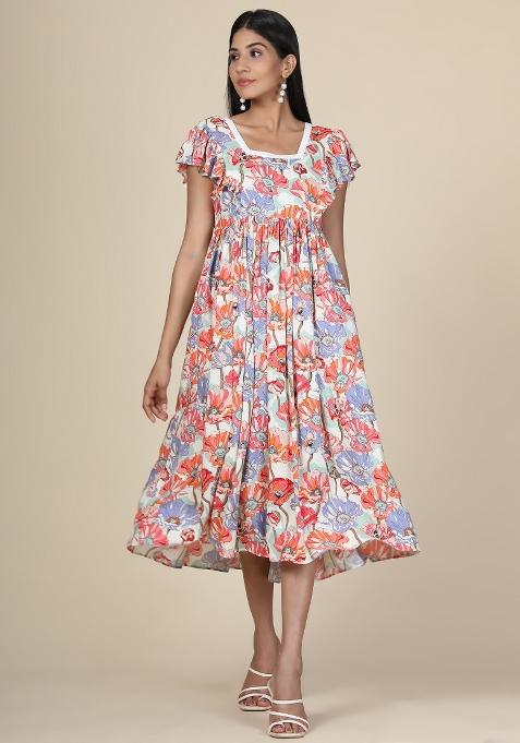 Multicolor Rayon Dress