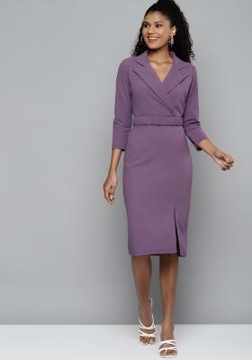 Lavender Plain Lycra Dress