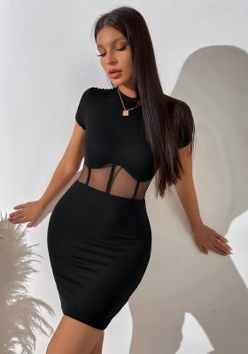 Black Plain Lycra Dress