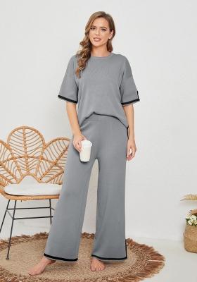 Grey Plain Lycra Co Ord Set