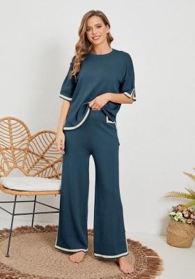 Teal Plain Lycra Co Ord Set