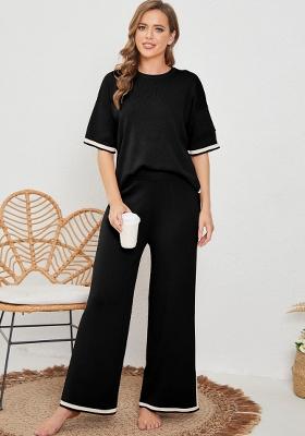 Black Plain Lycra Co Ord Set