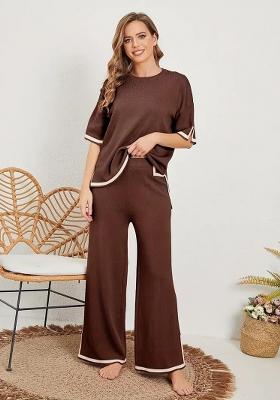 Coffee Plain Lycra Co Ord Set