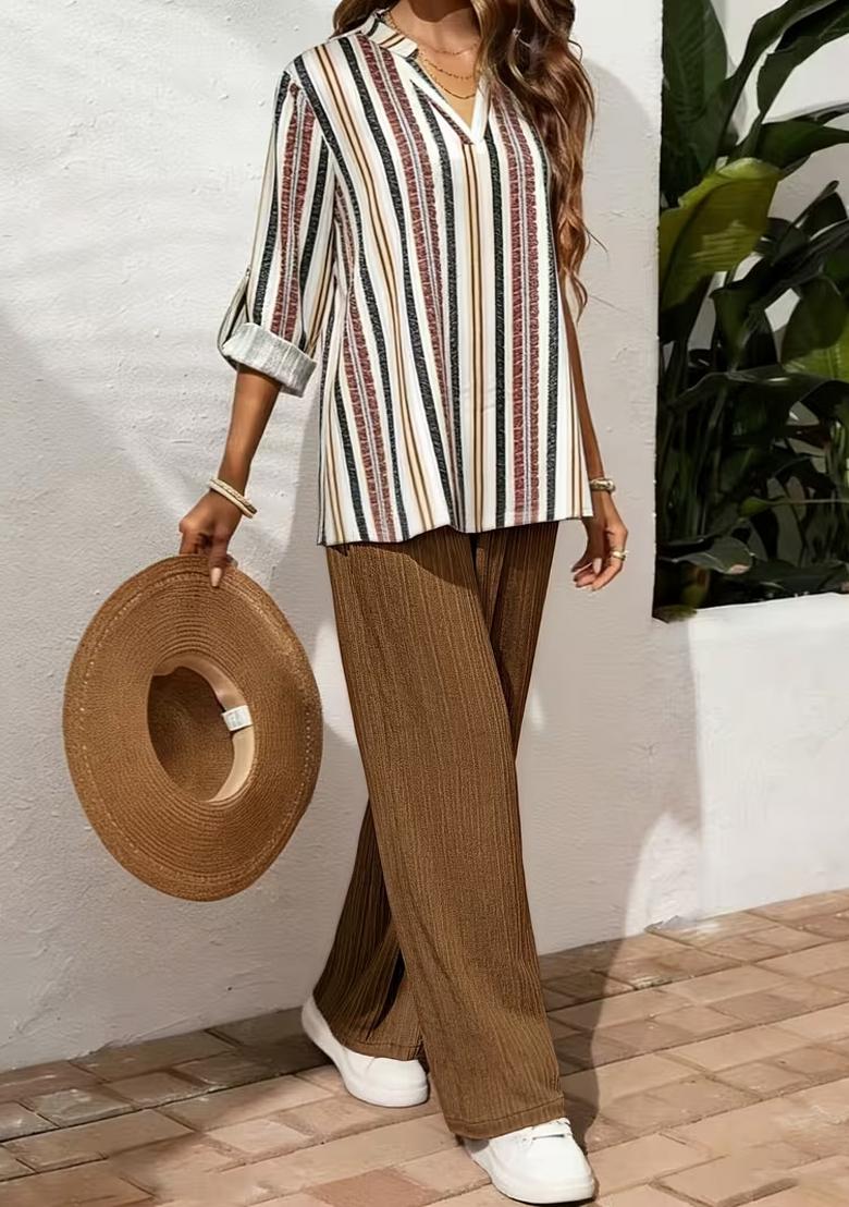 Multi Printed Lyocell Co Ord Set - Indya