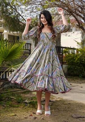 Multicolor Printed Rayon Kurta