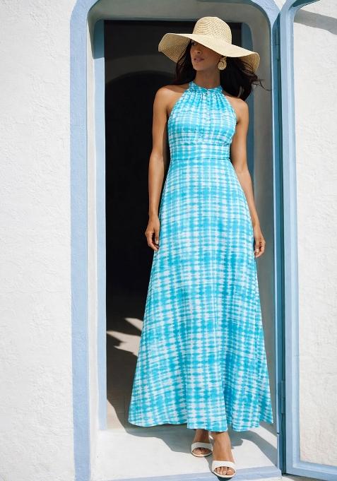 Blue Printed Dress