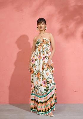 White Printed Cotton Dress
