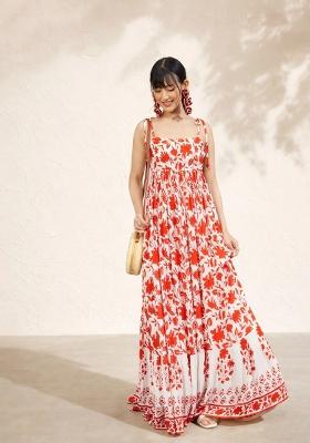Red Printed Cotton Dress