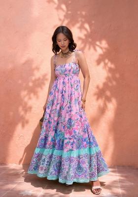 Pink Printed Cotton Dress