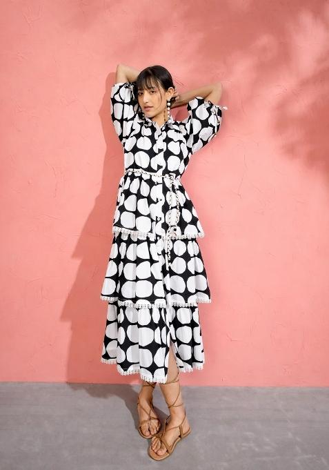 Black Printed Cotton Dress