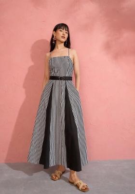 Black Printed Poplin Dress