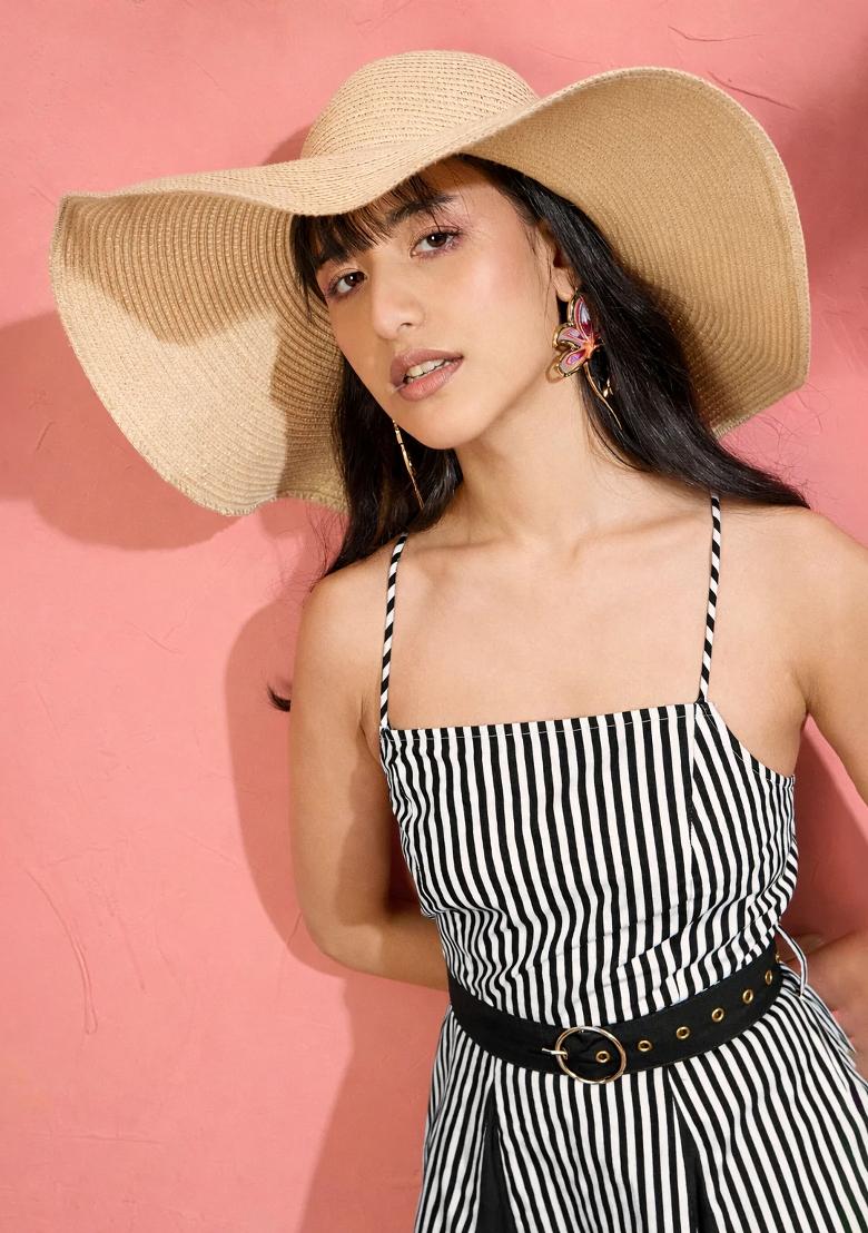Black Printed Poplin Dress - Indya
