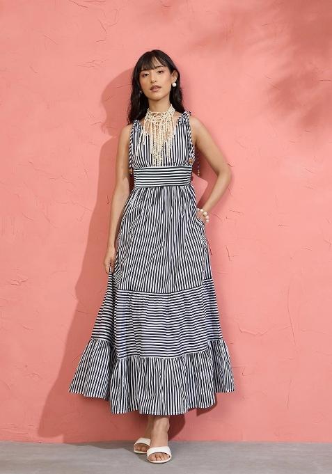 Black Printed Poplin Dress